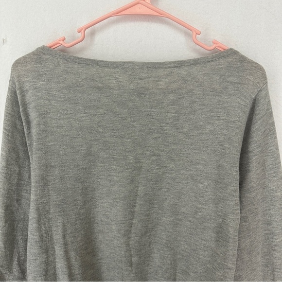 H&M Sweater Round Neck Long Dolman Sleeve Knit Woman’s L Gray - Picture 9 of 10